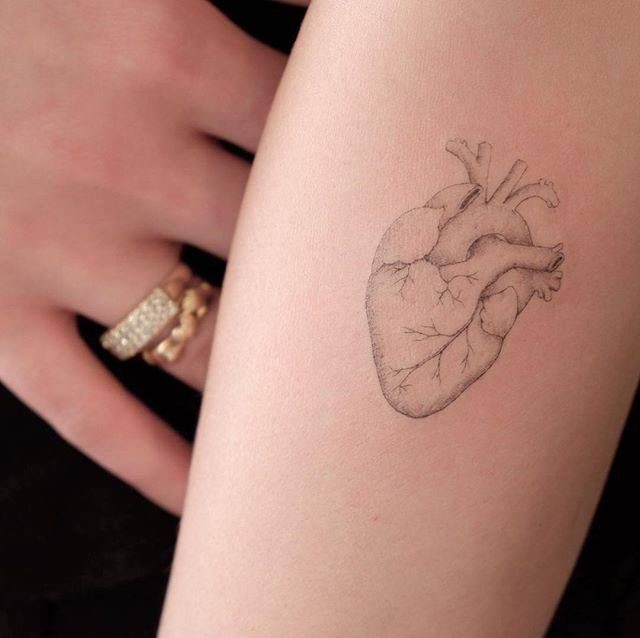 anatomical heart tattoos