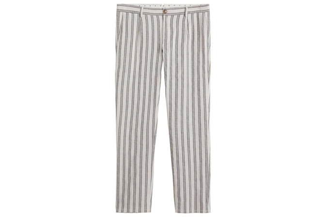 Pantalon Regular Fit en lin et coton