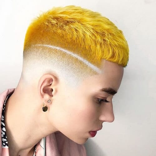 coupe de cheveux jaune zéro