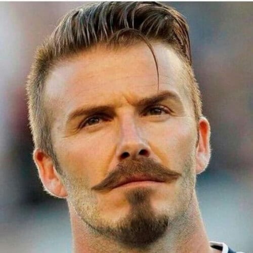 David Beckham styles de moustache et barbiche