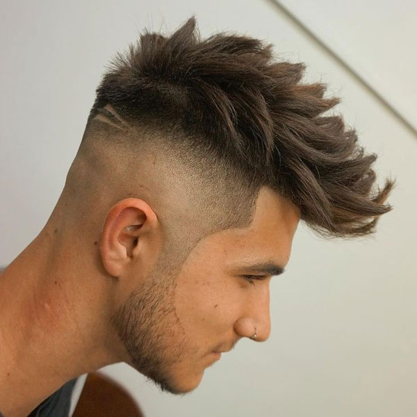 Long Spiky Hairstyle + High Skin Fade