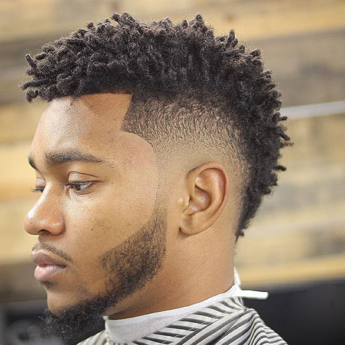 High Drop Fade + Shape Up + Curly Twists pour les hommes noirs