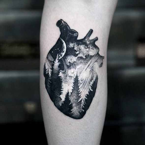tatouages ​​anatomiques de coeur