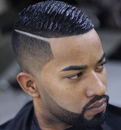Coupes de cheveux pour hommes noirs - Partie effilée et dure avec coupe en vague
