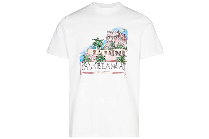 CASABLANCA T-shirt en jersey de coton à imprimé ville