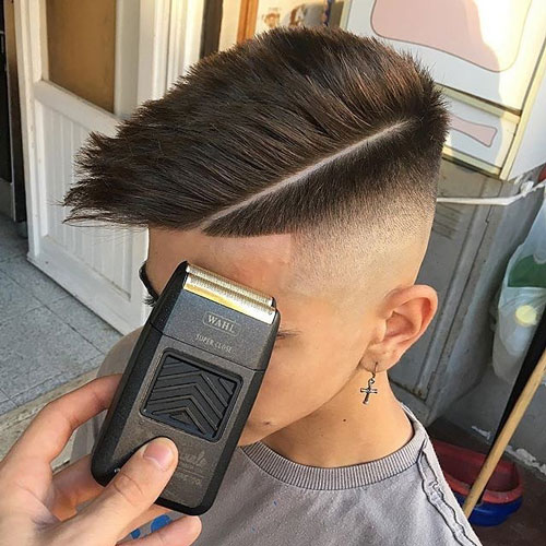 Skin Fade + Comb Over + Hard Part