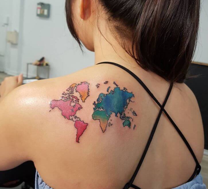 World Map Tattoo Ideas