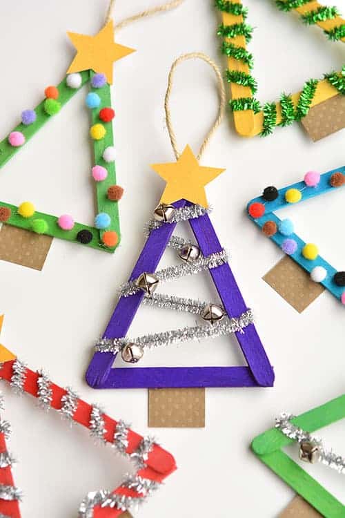 Décorations d'arbre de Noël de bâton de popsicle
