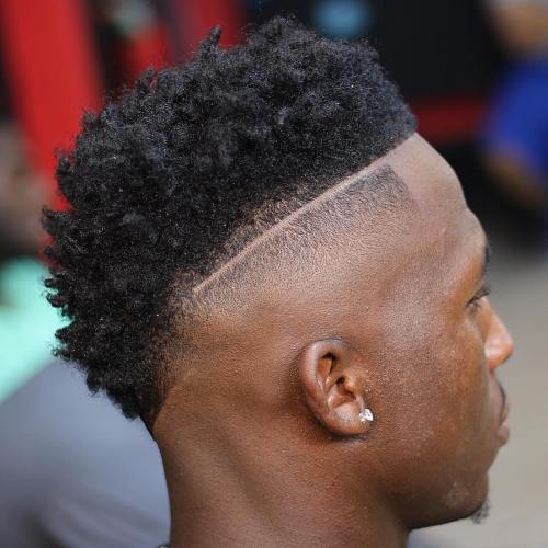 High Fade + Line Up + Faux Hawk