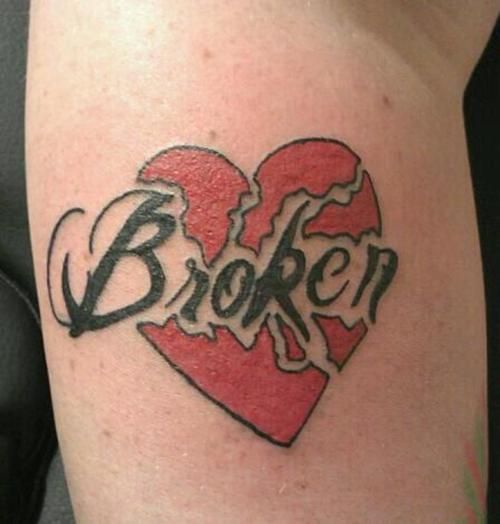 idées de tatouage de coeur brisé