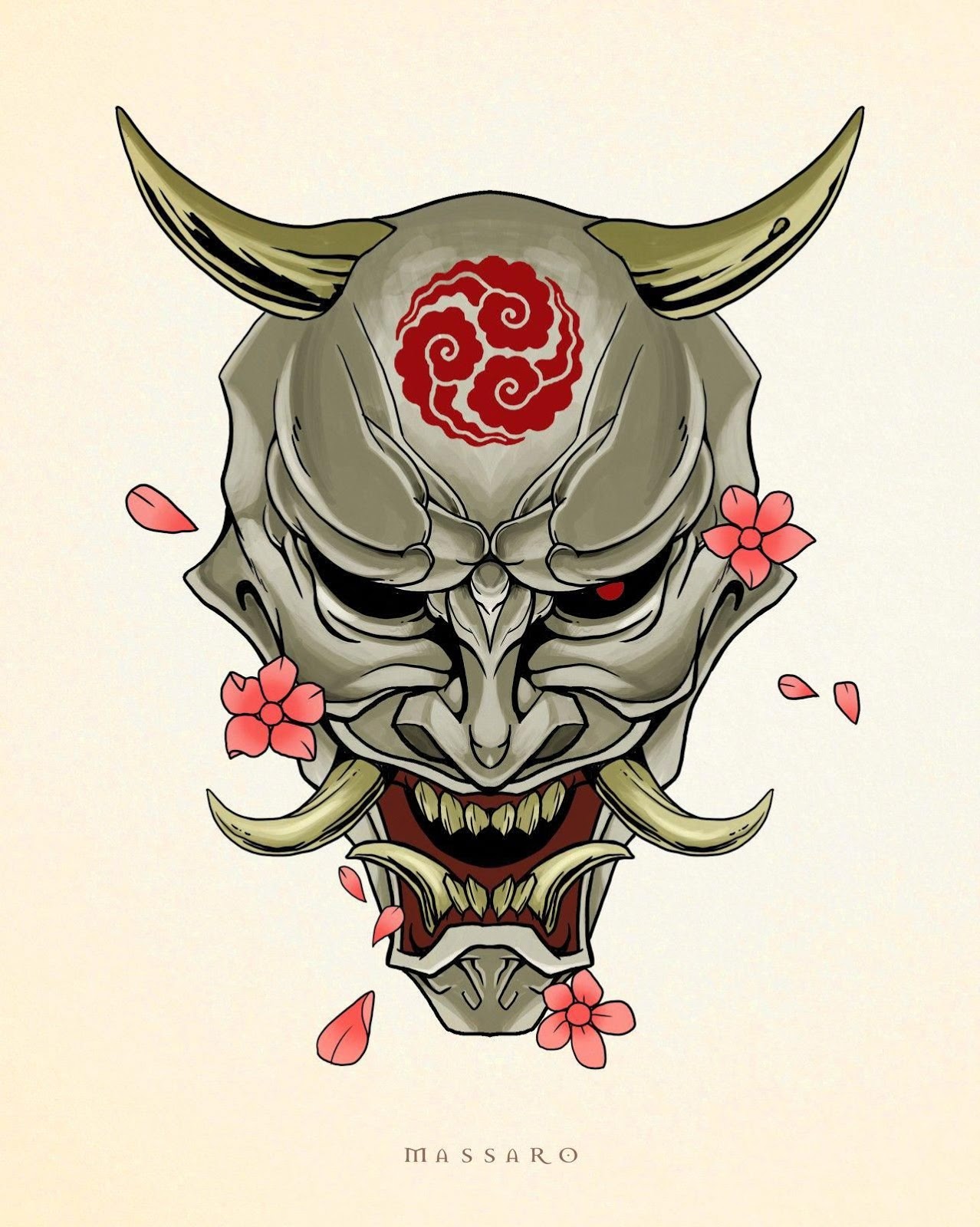 japon démon masque tatouage