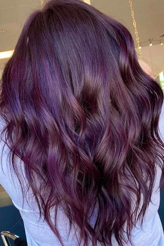 Couleur de cheveux prune classique #plumhaircolor #plumhair 