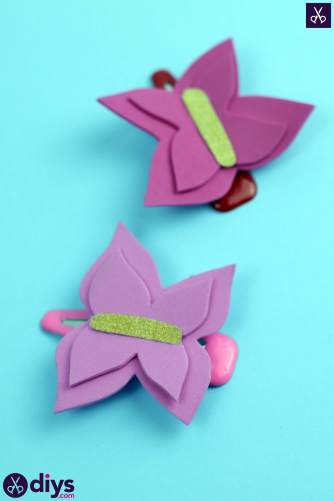 Diy papillon barrette couleur rose
