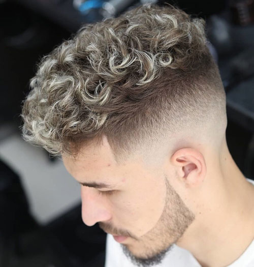 Curly Perm Hair Crop Top Fade