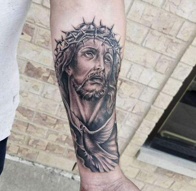 Tatouage Bras Jésus