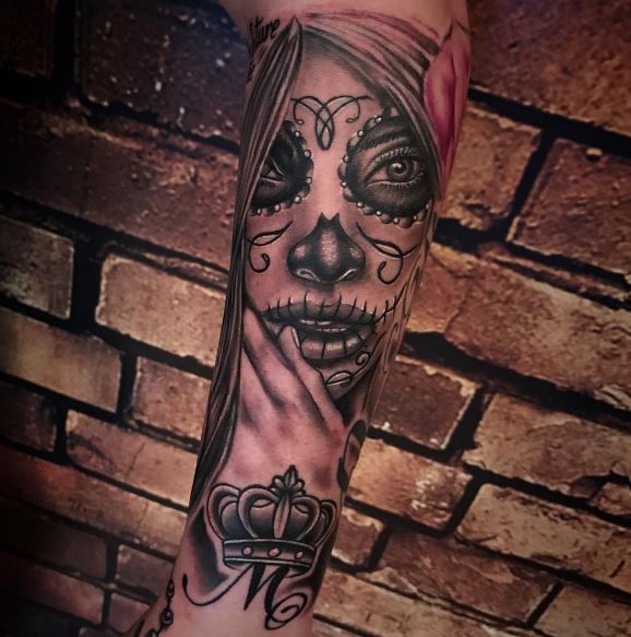 Jour des morts tatouage sur le bras 1