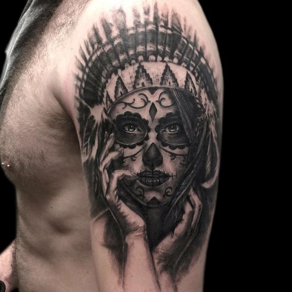 Jour des morts tatouage sur le bras 16