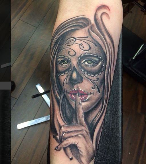 Jour des morts tatouage sur le bras 17