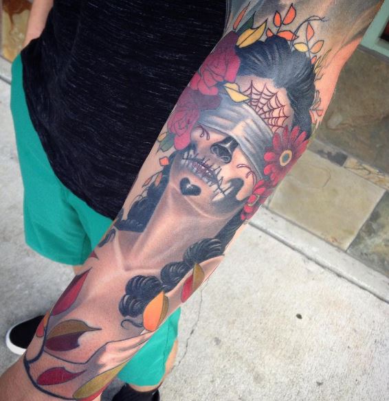 Jour des morts tatouage sur le bras 24