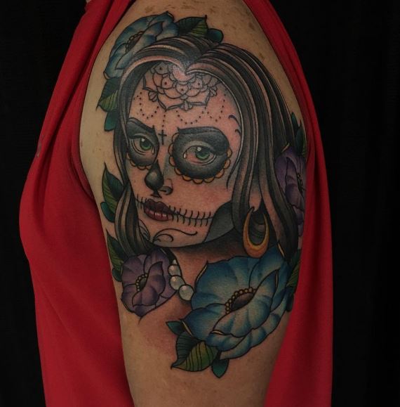 Jour des morts tatouage sur le bras 32