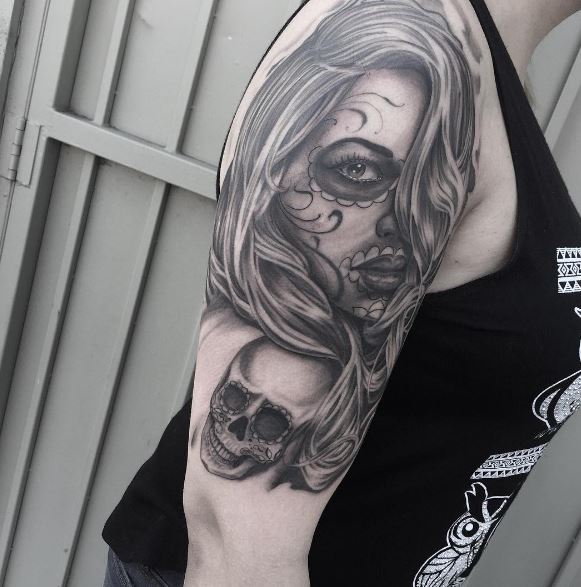 Jour des morts tatouage sur le bras 35
