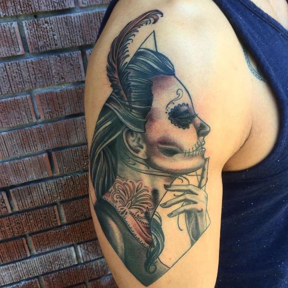 Jour des morts tatouage sur le bras 36