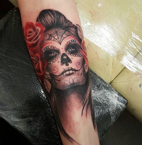 Jour des morts tatouage sur le bras 37