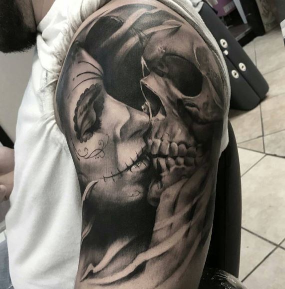 Jour des morts tatouage sur le bras 39