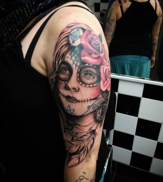 Jour des morts tatouage sur le bras 42