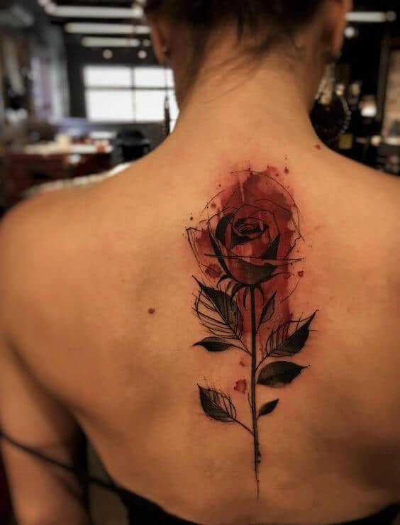 tatouage grande rose