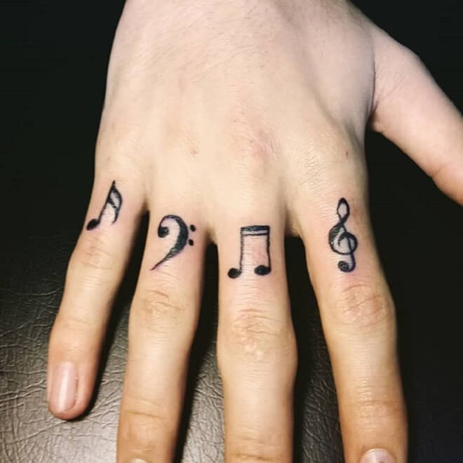 Music Finger Tattoo