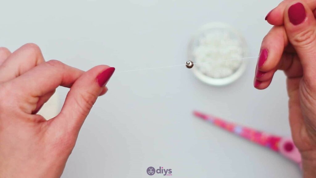 Diy elegant white beads bracelet step 1d