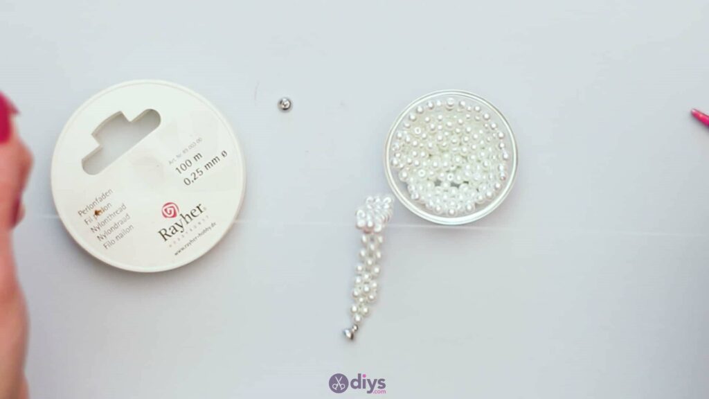 Diy elegant white beads bracelet step 5