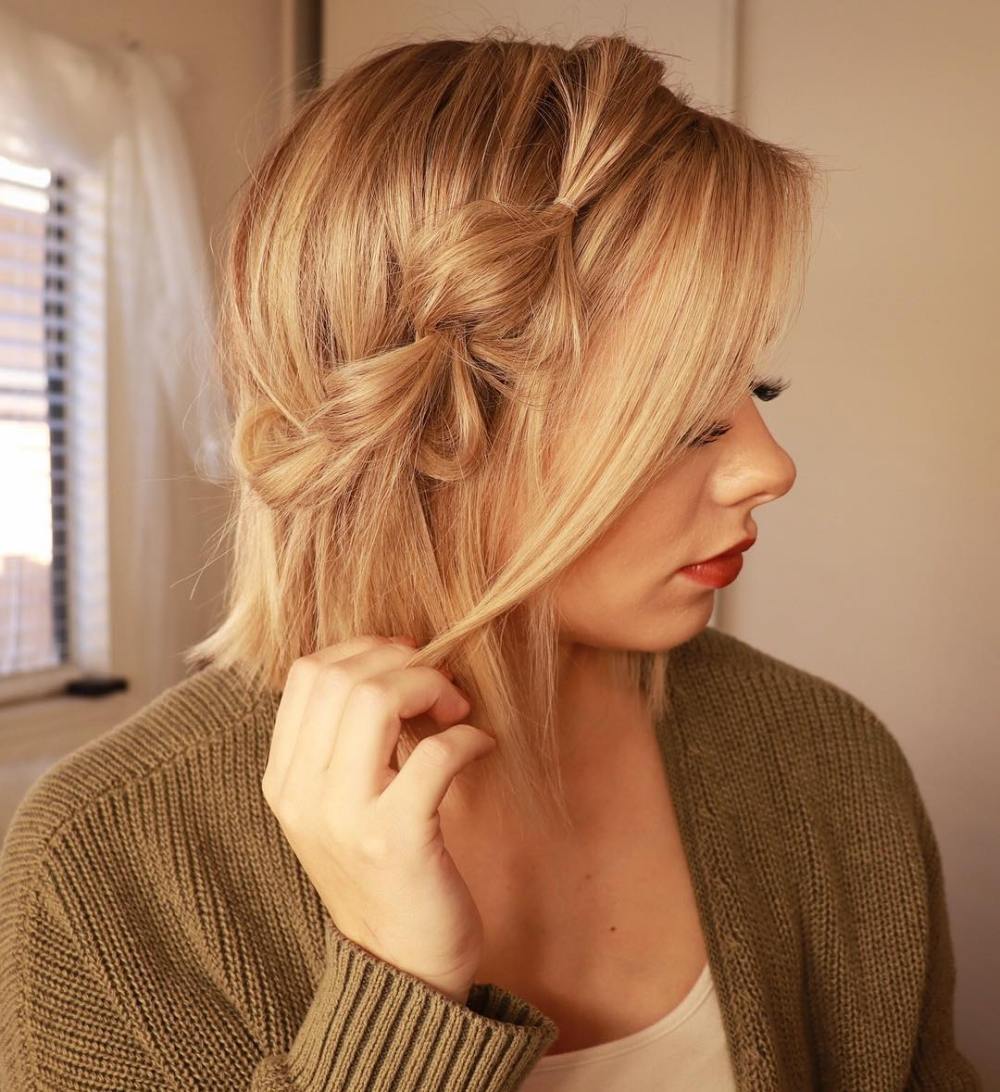 2 bob moyen avec tresse d'accent