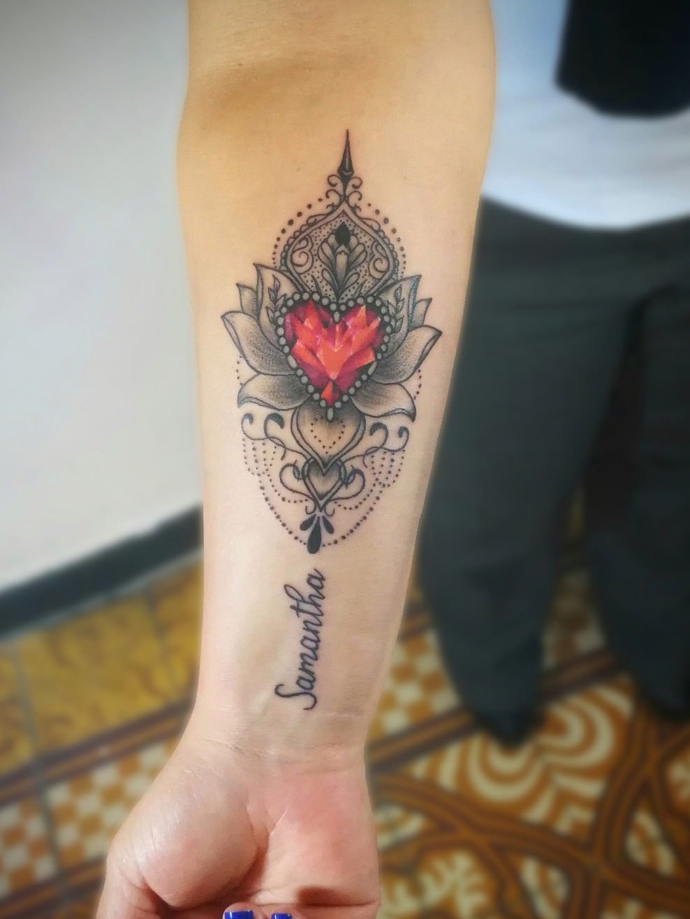 Tatouage coeur mandala