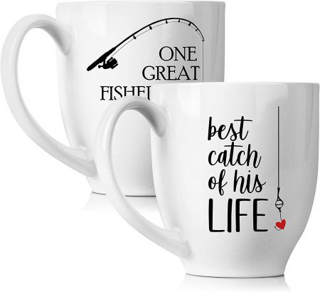 Ensemble de tasses à café One Great Fisherman, meilleure prise de sa vie