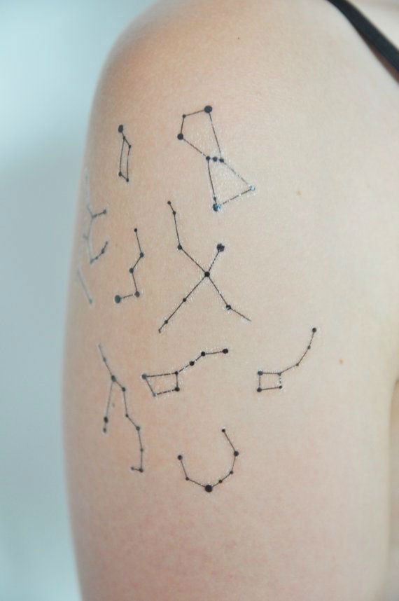 Un groupe de tatouage de constellations