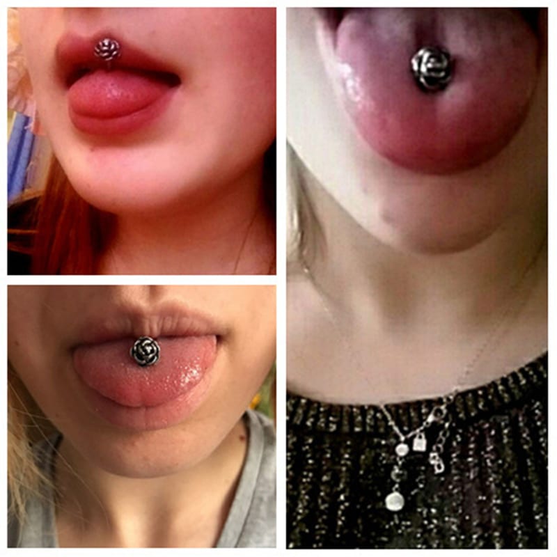 rose tongue piercing