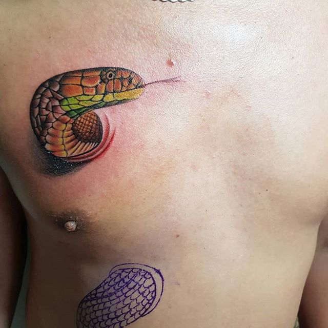 3D Poisonous Snake tattoo