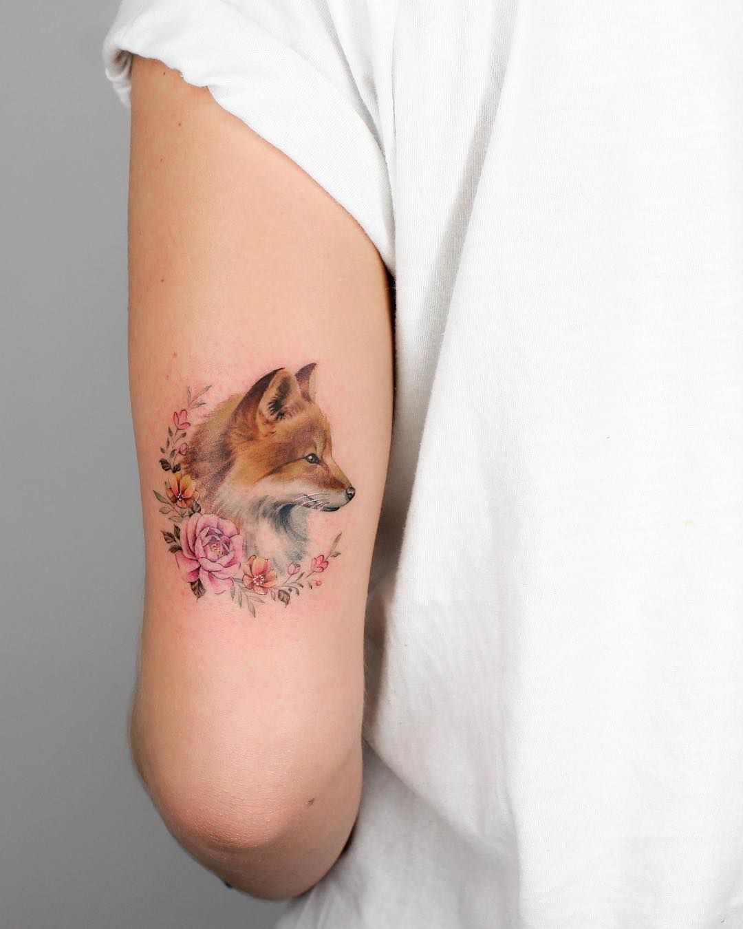 Floral Fox Tattoo