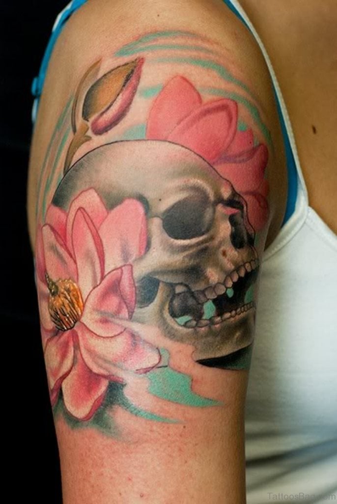 Crâne Magnolia Tattoo