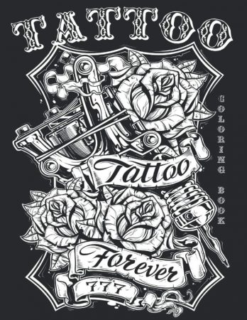 Livre de coloriage de tatouage 50 ART Designs Livre de coloriage de soulagement du stress de tatouage pour les adultes