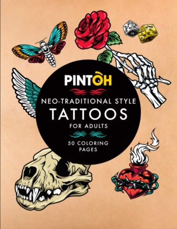 Tatouages ​​de style traditionnel néo PINTOH.  Livre de coloriage pour adultes