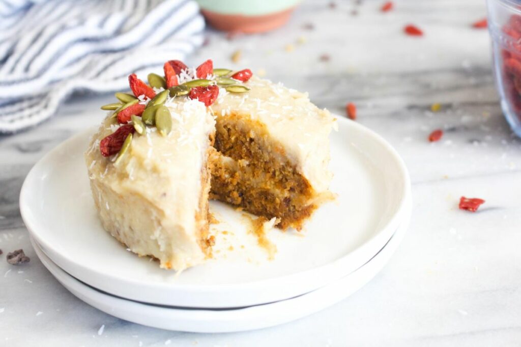 Carrot cake with cashew cream cheese frosting