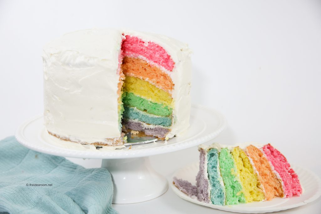 Rainbow layered cake