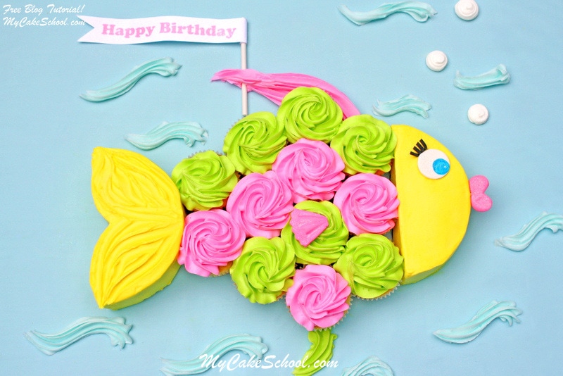 Fish cupcake cake