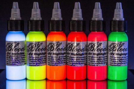 Bloodline 6 Color Tattoo Black Light UV Ink Highlight Set (