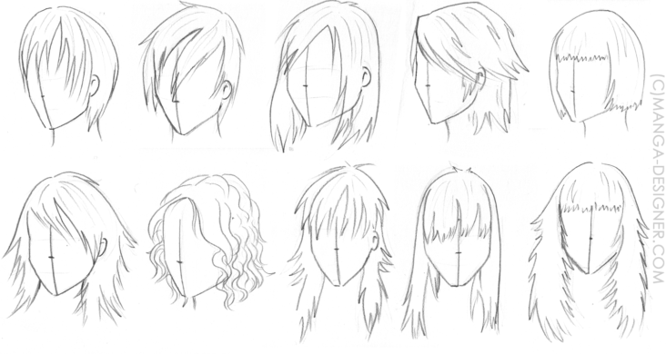 Comment faire les cheveux d'un manga fille ?