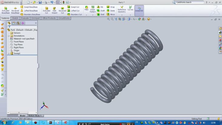 Comment faire un ressort sur Solidwork ?