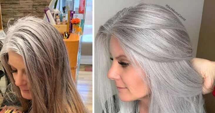 Quelle couleur de balayage sur cheveux gris ?